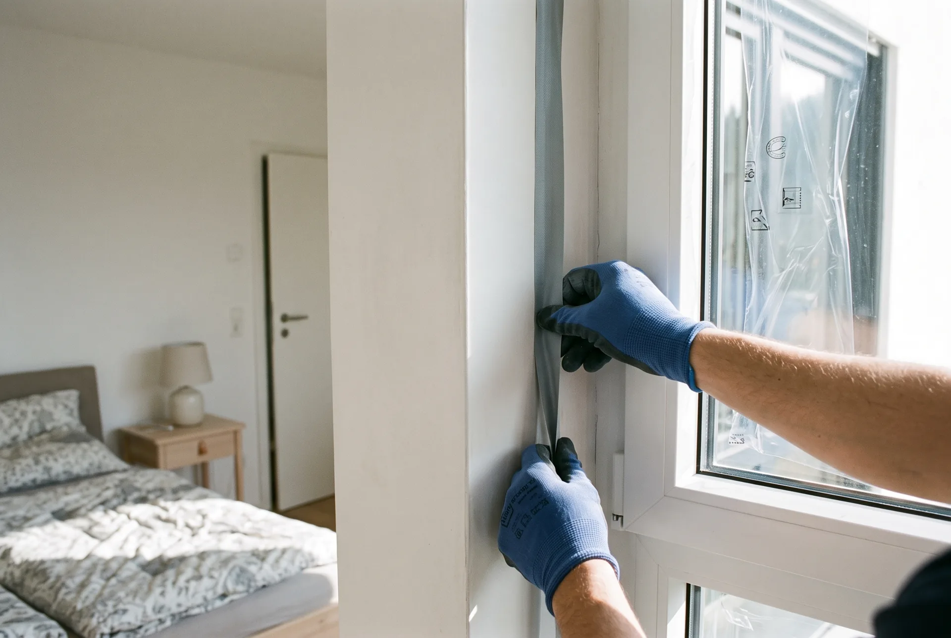 Abdichten der Fuge zwischen Fensterrahmen und Wand